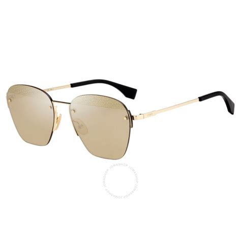 Fendi Gold Mirror Sunglasses FF M0057/S 0J5G 55 